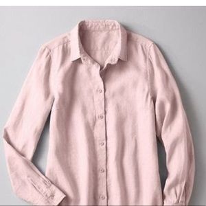 Garnet Hill Linen Tunic Size Large Pale pink EUC
